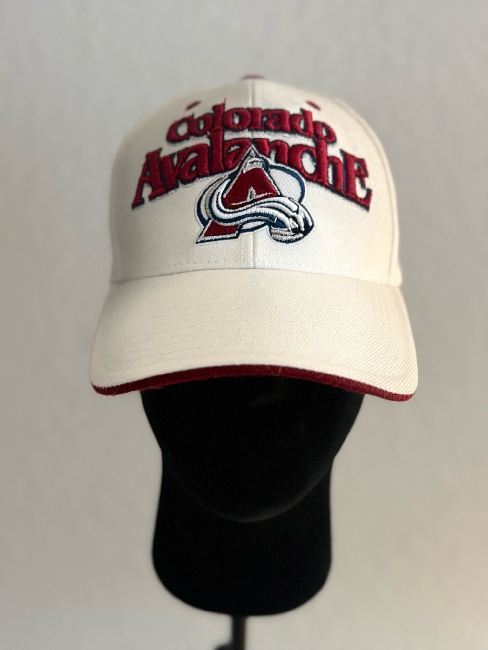 Colorado Avalanche White Baseball Cap with Maroon Accents